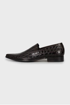 Men's Brown crocodile leather shoes