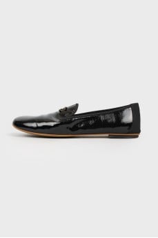 Lacquer black ballet shoes