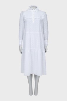 Dress with branded embroidery with tag