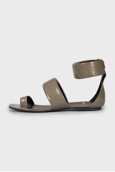 Grey leather sandals