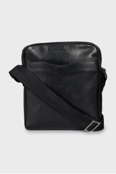 Men's black leather bag
