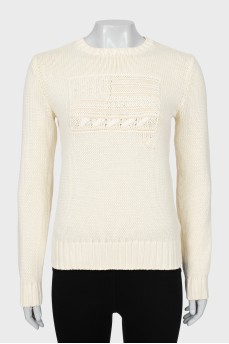 White straight cut jumper