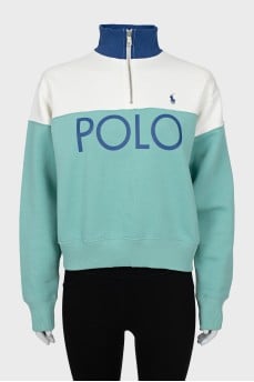 Zip-up sweatshirt with brand logo