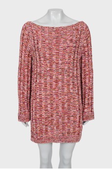 Knitted dress with relief pattern