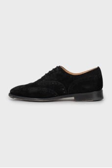 Men's black suede brogues