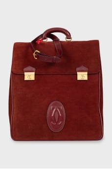 Men's red suede bag