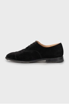 Men's black suede oxfords