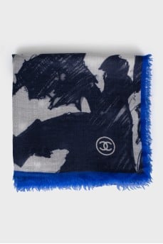 Cashmere scarf with brand logo