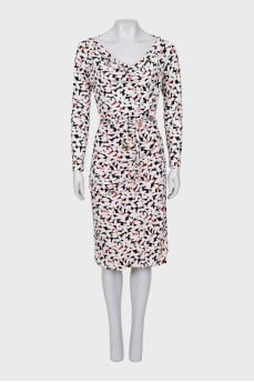 Fitted silk dress with tag
