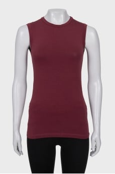 Burgundy fitted tank top