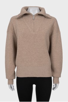 Beige Slim Fit Sweater