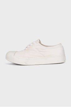Textile sneakers with rubber toe