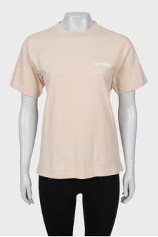 Straight T-shirt with brand logo