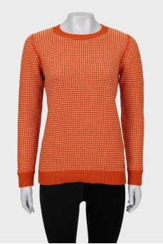 Knitted sweater with a small print