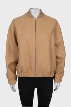 Brown wool bomber jacket