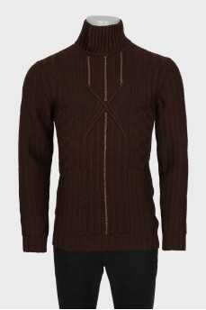 Men's knitted sweater brown