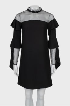 Black dress with mesh top