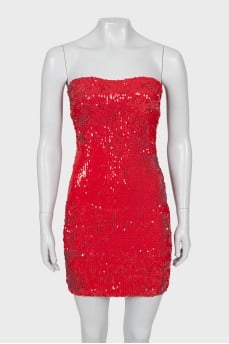 Bustier dress decorated with sequins