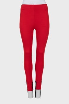 Red leggings with stirrups