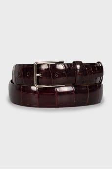 Men's embossed leather belt