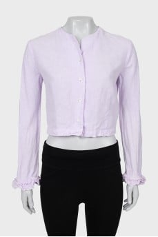 Cropped linen blouse