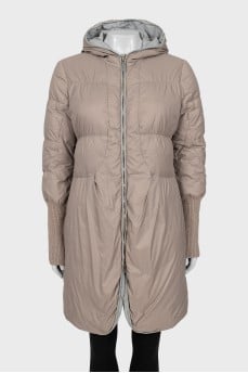Beige jacket with hood