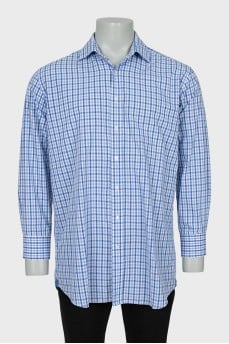 Men's blue checkered shirt