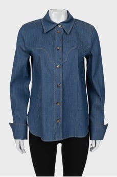 Straight cut denim shirt