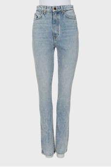 High waist distressed jeans