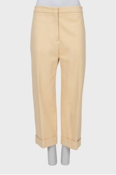 Yellow straight leg trousers