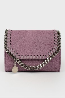 Pink eco-leather wallet with tag