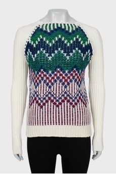 Knitted sweater with a pattern