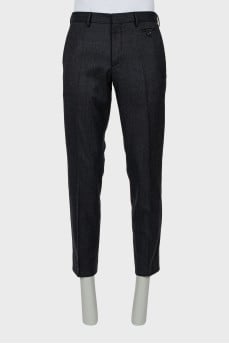 Men's grey wool trousers