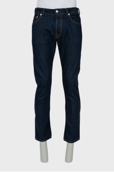 Men's blue jeans with buttons