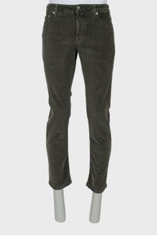 Men's green corduroy trousers