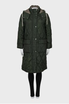 Quilted coat with hood