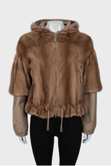 Short mink fur coat