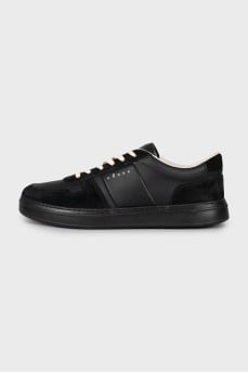 Men's suede and leather sneakers with tag