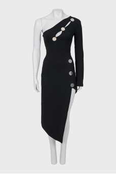 Asymmetrical wool dress