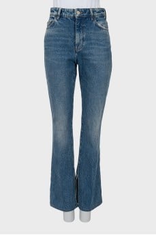 Blue high waist flared jeans