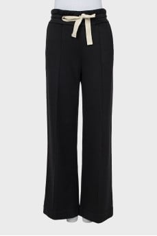 Black straight fit trousers