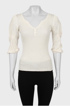 Fitted top with sleeves