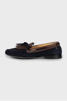 Men's loafers made of suede and leather