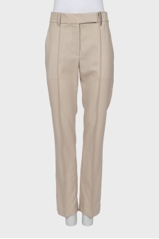 Beige wool trousers