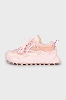 Pink sneakers with a massive sole