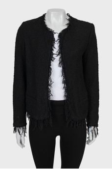 Black jacket with raw edges