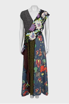 Silk Print Maxi Dress