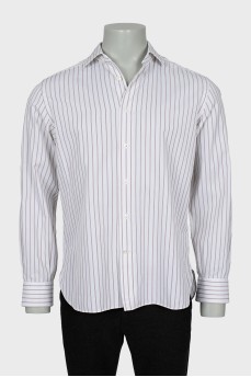 Men's brown striped shirt