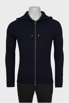Men's hooded cardigan