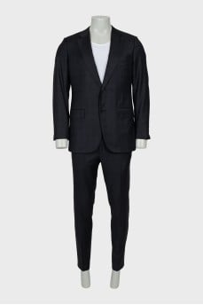 Men's black wool suit